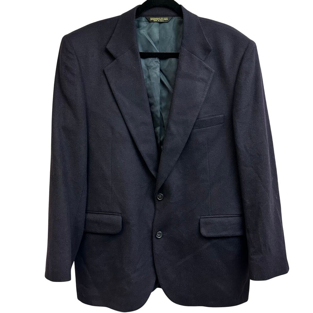 Branford & Taylor Men's Navy Blue 100% Cashmere Blazer Sport Jacket 48R****